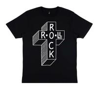 DB DEADBEAT Rock and Roll Cross Motif Screen Printed Eco-Friendly Unisex Black T-Shirt for Men, Women and Teens L/Black/Cotton