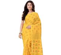 dB DESH BIDESH Women's cotton silk saree handloom party, wear chiffon georgette banarasi silk sarees mysore silk fancy latest, collection wedding sarees Yellow 6.3 mtr