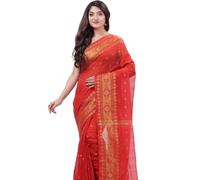 dB DESH BIDESH Women's Cotton Silk Saree Soft Fancy silk saree golden design art Silk Saree soft new, design wear wedding latest, design mysore silk party, wear Saree Red Free Size