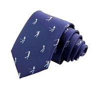 DB Dickie Bow Classic Navy Blue Woven Print Neck Tie (Swinging Golfer) - suitable for formalwear, office, parties, gifts