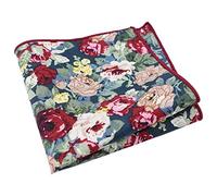 DB Dickie Bow Luxury Cotton Pocket Square (Blue Botanical Floral) - suitable for formalwear, office, weddings, parties, grooms & groomsmen outfits