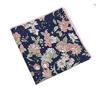 DB Dickie Bow Luxury Cotton Pocket Square (Blue & Pink Floral) - suitable for formalwear, office, weddings, parties, grooms & groomsmen outfits