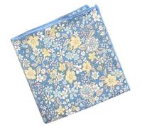 DB Dickie Bow Luxury Cotton Pocket Square (Blue & Yello Floral)