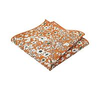 DB Dickie Bow Luxury Cotton Pocket Square (Orange Floral) - suitable for formalwear, office, weddings, parties, grooms & groomsmen outfits