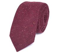 DB Dickie Bow Men's Luxury Wool Skinny Neck Tie (Burgundy) - suitable for formalwear, office, weddings, parties, grooms & groomsmen outfits