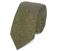 DB Dickie Bow Men's Luxury Wool Skinny Neck Tie (Olive Green) - suitable for formalwear, office, weddings, parties, grooms & groomsmen outfits