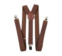 DB Dickie Bow Men's Vintage Braces Adjustable Heavy Duty Clasps (Brown)