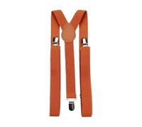 DB Dickie Bow Men's Vintage Braces Adjustable Heavy Duty Clasps (Burnt Orange)