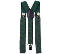 DB Dickie Bow Men's Vintage Braces Adjustable Heavy Duty Clasps (Emerald Green) - suitable for formalwear, office, weddings, parties, grooms & groomsmen outfits