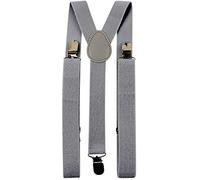 DB Dickie Bow Men's Vintage Braces Adjustable with Heavy Duty Clasps (Slate Grey) - suitable for formalwear, office, weddings, parties, grooms & groomsmen outfits