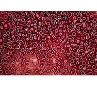 DB105 7.2g Gold Luster Transparent Red Miyuki 11/0 Delica Japanese Seed Beads 1.6mm Cylinder Beading Supplies Jewellery Making Supply