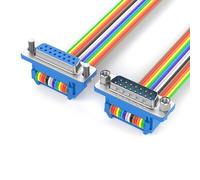 DB15 Extension Cord DB15 Male to Female Connector Wire Flat Ribbon Cable Multiple Lengths for Electronics and Machinery