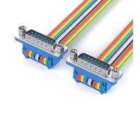 DB15 Extension Cord DB15 Male to Female Connector Wire Flat Ribbon Cable Multiple Lengths for Electronics and Machinery
