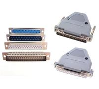 DB37 Serial Parallel Port Data Cable Connector Plug 2 Row D Type Connector 37pin Port Socket Adapter Female&Male Welded Type(C Blue Female Long)