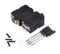 DB9 Female Connector Serial to Terminal Adapter 2Pcs Plated Copper Pin Screw Type Black Housing for Industrial Control Equipment and On Site Debugging