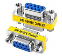 DB9 Female to Female Adapter, 9 Pin RS232 Serial Gender Changer, 2 Pack | Compact Metal Housing for Secure DB9 Connections in POS Systems, Printers, PCs and Other Compatible Serial Equipment