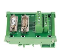 DB9-MG6 Terminal Block for DIN Rail Mount Interface Module, Plastic Junction Box with Straight Male/Female Connectors, 85 x 55 mm, Green