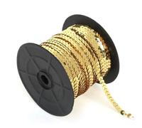 DBAILY 100 Yards Sequin Ribbons, Sequin Ribbon Flat Glitter Ribbon Borders Sequin Ribbons Sequin Trim for DIY Crafts Sewing Jewellery Making Craft Dress Decorating (Pale Gold)