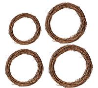 DBAILY 4pcs Natural Grapevine Wreathes Vine Branch Wreath Christmas Autumn Rattan Wreath Halloween Wreaths for Front Door for Halloween Easter Wall Hanging Wedding Holidays New Year Garden