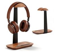 DBAILY Headphone Stand, Table Headset Holder with Storage Base, Headphone Holder for Over Ear and Gaming Headphones (Walnut)