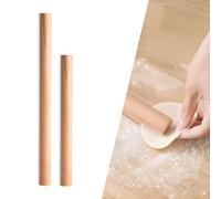 DBAILY Rolling Pin, 2 Pcs Beech Wood Rolling Pin Without Handles Professional Wooden Feel Smooth Non-Sticky Suitable for Pastry Making Dough Dumpling Wrapper Baking Utensils (30 CM+40 CM)