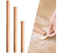 DBAILY Rolling Pin,3Pcs Beech Wood Rolling Pin Without Handles Professional Wooden Feel Smooth Non-Sticky Suitable for Pastry Making Dough Dumpling Wrapper Baking Utensils(16cm 25cm 30cm)
