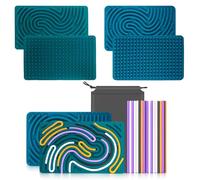 DBAILY Sensory Activity Board, 2 pcs Silicone Sensory Toys, with Travel Bag & 40 Strings, Fidget Toys for Kids 3+ & Adults, Toys for Anxiety Relief, Stress, ADHD and Autism