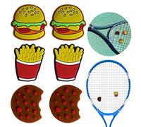 DBAILY Tennis Dampener, 6pcs Racket Vibration Damper Shape Cute Practical Silica Gel Personality Damping Burger Cake Fries For Outdoor Tennis