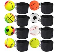 DBAILY Wrist Band Ball, 8PCS Bouncy Wrist Band Ball Rubber Safety With Bracelet And Rope Leisure Elasticity Portable For Child Aldult Exercise Sports Outdoor Play Game