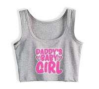 dbary xuda Daddy's Baby Girl Design Sexy Slim Fit Crop Top Sugar Baby BDSM Kinky Submissive Tank Tops Hotwife Naughty Camisole Grey