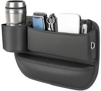 DBCFL Car Seat Gaps Filler Organiser for BMW 3er M3 E90 E91 E92 E93 F30, Seat Storage Box PU Leather Car Console Side Pocket Accessories Leakproof,Driver Side Black