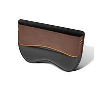 DBCFL Car Seat Gaps Filler Organiser for Renault 5 EV Clio 3 Doors 5 Doors Alpine A110 A110 R, Seat Storage Box PU Leather Car Console Side Pocket Accessories Leakproof,B-Brown