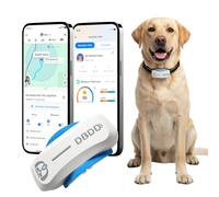 DBDD GPS Dog Tracker with Subscription,Virtual Fence&Health Monitor,IP67,WH | APP-based subscription with 3-day free trial Real-time escape alerts & AI health insights iOS/Android compatible.