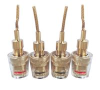 DBEIXIWEI 4PCS HiFi Audio Cable Adapters with 4MM Banana Plug Socket & 2MM Pin Interface for Home Theater Sound System