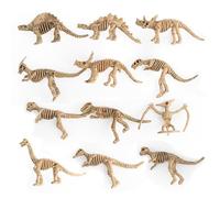 DBEIXIWEI DIY Dinosaur Fossil Skeleton, 12Pcs Assorted Dinosaur Skeleton Toys Figures for Science Play Dino Sand Dig