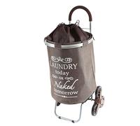 dbest products Laundry Cart, Brown, Stair Climber