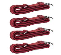dbest products Trolley Dolly High-Tension Power Adjustable 63' Flat Bungee Cord 4 pack with Hooks and Buckle Heavy Duty Elastic Strap Max Stretch Tie Downs Moving Outdoor