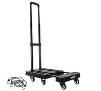 dbest products Trolley Dolly Platform Cart 6-Wheel Handtruck for Moving, Folding Hand Truck, Telescoping Handle, Expandable Toe Plate & Includes 2 Bungee Chords, Carretilla plegable