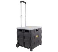 dbest products Two Wheeled Collapsible Handcart with Grey lid Rolling Utility with seat Heavy Duty Lightweight