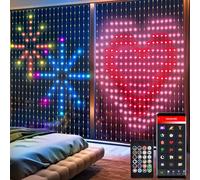 DBFAIRY Smart Curtain Lights, 2M x 2M 400 LED RGB Built in Chip Curtain Lights with App Remote Control Music Sync Dynamic DIY for Indoor Backdrop Bedroom Wall Window Decor