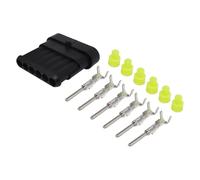 DBG Superseal 1.5 Series Waterproof Automotive Electrical Connector Kits | Plugs or Sockets | 1, 2, 3, 4, 5 or 6 Way | Various Pack Quantities (1, 6-Way Receptacle | Male Terminals)