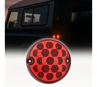 DBG Valueline 95 95mm Round LED Signal Lights 12V/24V Stop/Tail Indicator Reverse Rear Fog | suitable for Trailers, Truck, Lorry, Caravan, Van or Horsebox (Stop/Tail (Red))