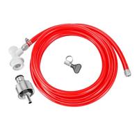 Dbgogo 5 Feet Ball Lock Disconnect Gas Tubing Line Stainless Steel Carbonation Cap Kit for Soda Beer PET Bottle CO2 Regulator Keg Tap with Stainless O.D 5/16'' Barb Brewing Hose Clamp Sealing Gasket