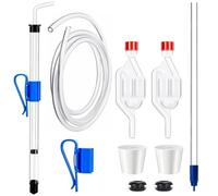 Dbgogo Auto Siphon for Wine Making, 14” Wine Siphon with 3/8" Racking Cane, Bottling Wand, 5.5FT Tubing & Clamp, Effortless Bottling Fermentation Siphoning Mead Wine Making Kit
