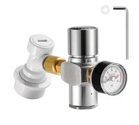 Dbgogo Hold Stable Pressure 0-60 PSI Mini Keg Regulator, No Leaking Portable Cornelius Corny Beer Growler Outdoor Picnic Party Carbonation CO2 Gas Ball Lock Disconnect Mini keg Charger Regulator