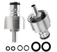 Dbgogo Stainless Steel Carbonation Cap, 2 Pack 5/16” Barb Ball Lock Counter Pressure Bottle Filling Cap Forced Carbonation PET Bottle Filling CO2 Coupling Cap for Soda Beer with Extra 6 O-Rings