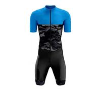 DBHDG Men's Pro Triathlon Suit Short Sleeve Trisuit Cycling Skinsuit Road Bike Outdoor Sports Bicycle Clothing Tight Breathable(Color:TYP-5,Size:3XI)