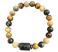 DBHDG Zodiac Bead Bracelet for Men - Weighted Pulsera Para Hombre with Natural Stone Beads, Spiritual Healing Jewelry Gift (Leo)
