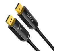 Dbilida Fibre Optic DisplayPort Cable 2.1 2.0 15 m, 16K Fibre Optic Cable DP 2.1 2.0 Cable Supports 54 Gbps, 16K 60Hz, 8K 120Hz, 4K 240Hz, 2K 360Hz, DSC 1.2a for Gaming Monitors
