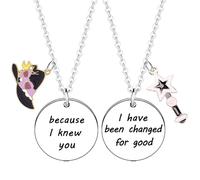 DBIMSPC 2Pcs Best Friends Necklaces Wicked The Musical Necklaces Friendship Necklace Wicked Jewelry Gifts for Friends Sister Besties Daughter Magical Merch